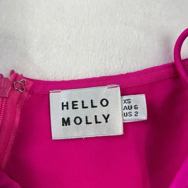 Hello Molly Womens Satin Lattice Side Fun Starts With You Shorts Pink XS - Image 6