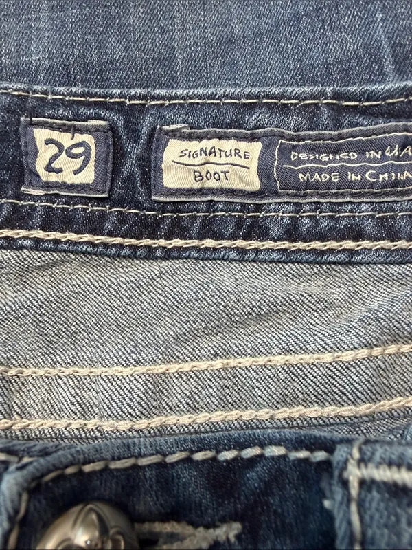 Miss Me Dark Blue Faded Flare Jeans - Image 12