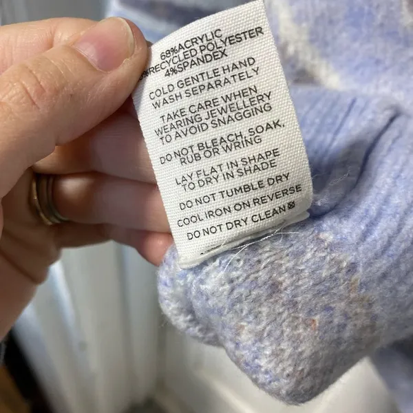 Glassons Blue Oversized Marbled Crewneck Sweater size Large - Image 6