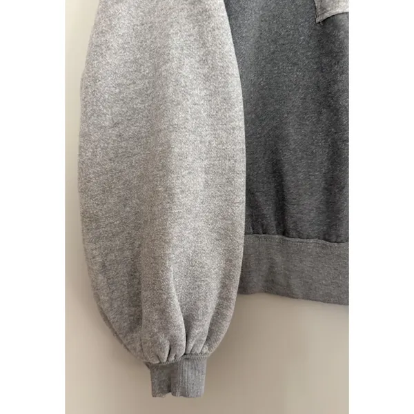 We The Free x Free People‎ Kassey Half Zip Sweatshirt Two Tone Gray Size Medium - Image 8
