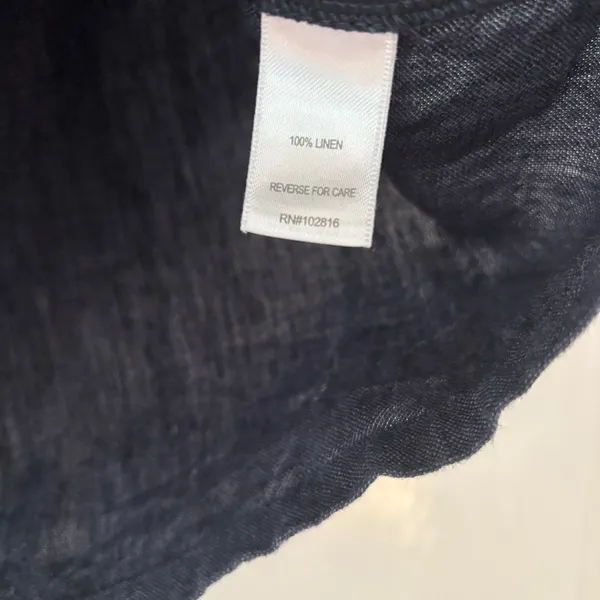 Garnet Hill Essential 100% Linen Pull On Denim Mini Skirt Pocket Chambray Size L - Image 6