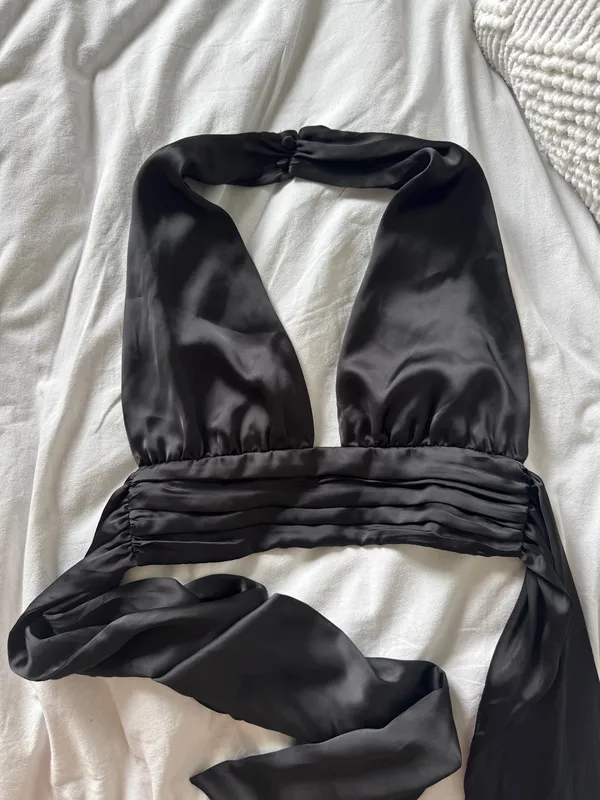 Silk black Zara halter top - Image 3