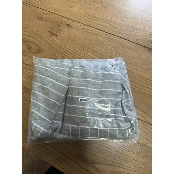 Beach‎ Lunch Lounge Jumper Size Medium Gray & White Striped Linen Blend NWT - Image 14