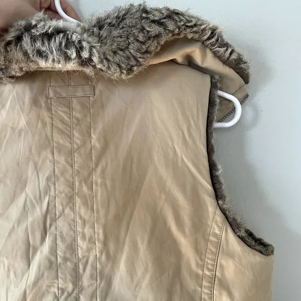 romantic vintage faux fur vest w/‎ pockets casual warm winter glam women size M - Image 5