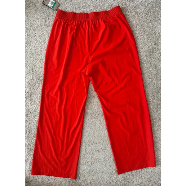 Nike Dri-fit Pants High Waist Loose Wide Leg Ripstop Red Orange Travel Women XL - Image 12