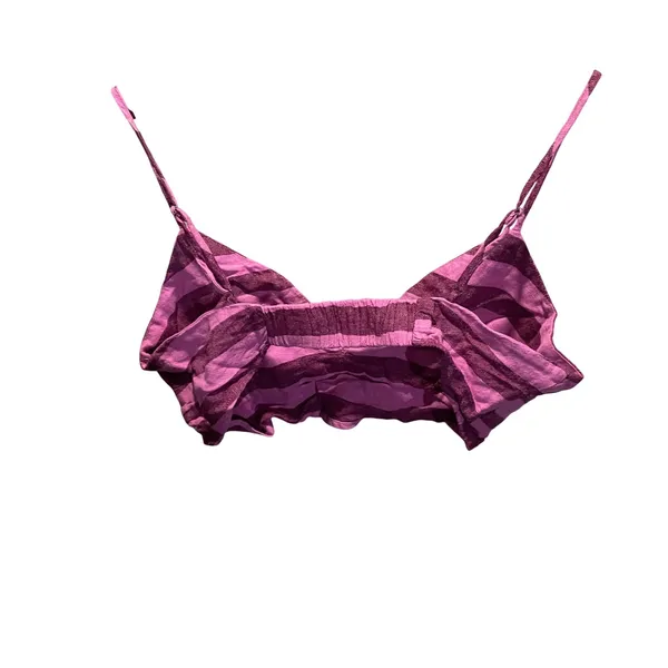 A New Day Womens Pink Purple Striped Bralette Crop Top Size‎ M Adjustable Straps - Image 4