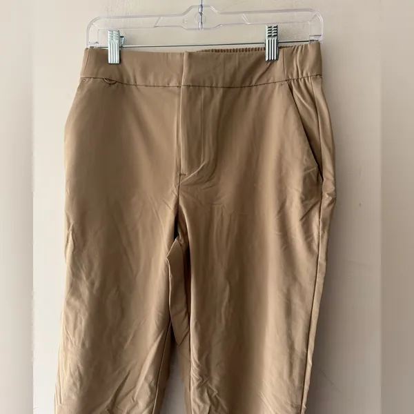 FigsPro Zip Fly Skinny Scrub Trouser Professional Pants Khaki Tan Elastic Waist‎ - Image 3
