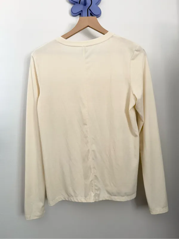 Varley Small Ivory Crew Neck Long Sleeve Tee Boxy Relaxed Outdoor Minimal - Image 5