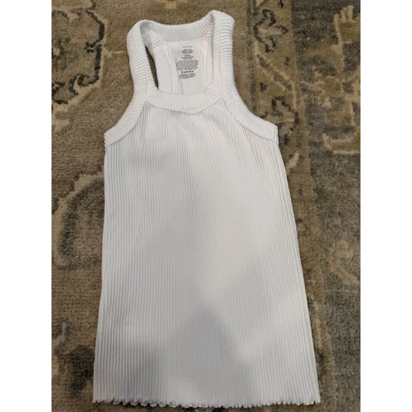 Free People Movement Women’s White Racerback Scalloped Tank Top Size XS/S NWT - Image 6