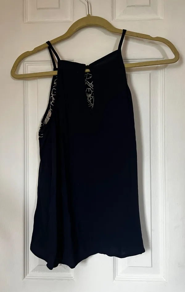 Eyeshadow Navy Floral Halter Top - Image 2