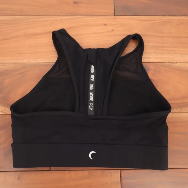 Zyia Active Sports Bra Womens M Mesh Racerback Black One More Rep Excellent - Image 2