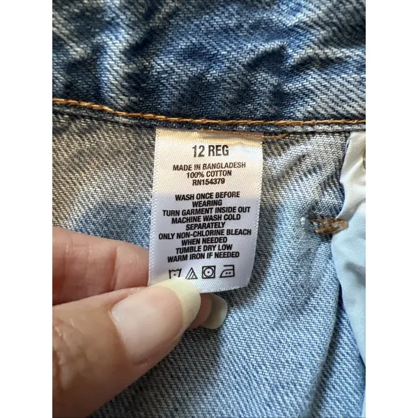 Aeropostale Women's High Rise Super Wide Leg Jeans Size 12 Light Wash Baggy Boho - Image 7