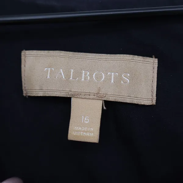 Talbots Dress Womens 16 Sleeveless Shift Navy Blue Faux Pocket Good - Image 2