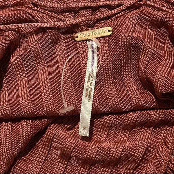 NWOT Free People Hits Different Lace-Up Top in Rusted Coral Sz S - Image 13