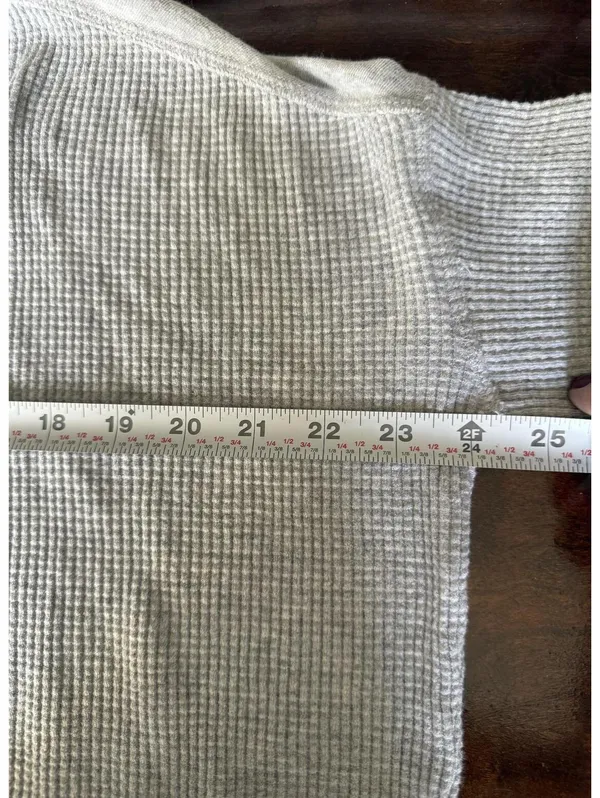 OFFLINE by Aerie Gray Ribbed Henley Long Sleeve Top XS Petite - Image 5