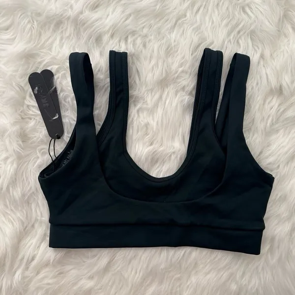 Nike Skims Matte Double Strap Scoop Bra Dark Teal Size XS - Image 3