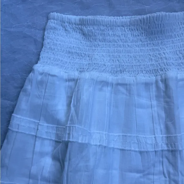Studio West White A-Line Tiered Skirt Sz S - Image 2