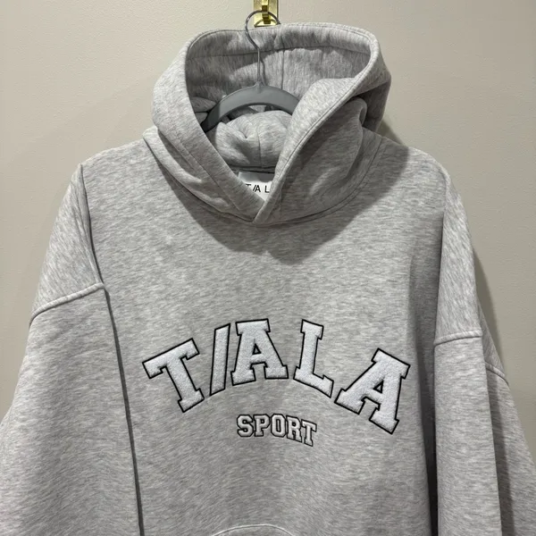 New! TALA Grey Light Oversized Volley‎ Hoodie with Fleece Size 3XL in Grey - Image 4