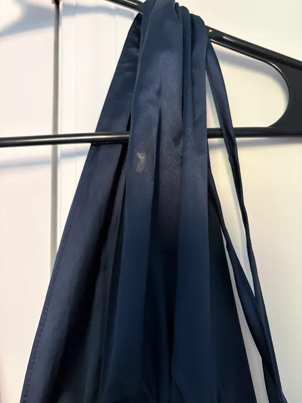 & Other Stories Silk Navy Blue Dress - Image 3