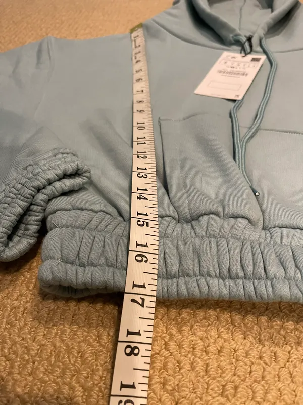 Zara Long Sleeve Sweatsuit Set With Hoodie And Wide Leg Size S - Image 8