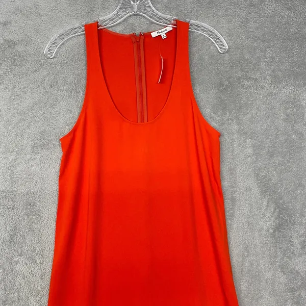 Madewell Dress Small Sleeveless‎ Scoop Neck Midi Bright Orange Relaxed NU577 - Image 4