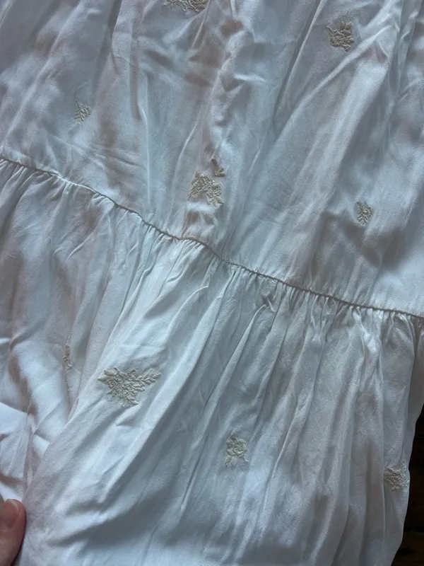 Spiritual Gangster Dolce Embroidered White Spring Summer Maxi Dress M - Image 7