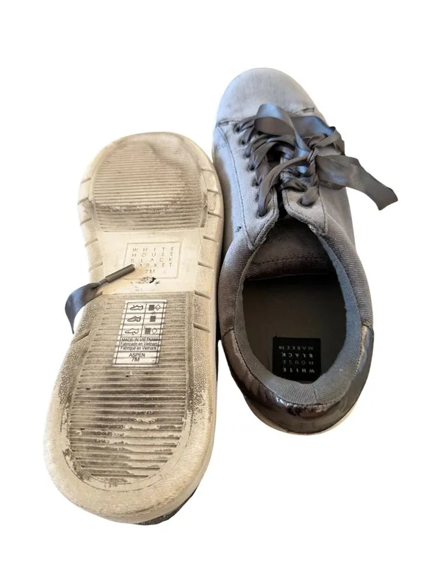 WHITE HOUSE BLACK MARKET Gray Velvet Sneakers Size 7 - Image 2