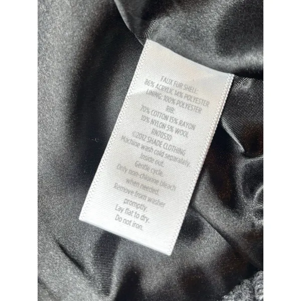 Shade Faux Fur Vest Small Gray Brown Zip Front Cozy Layering Piece - Image 4