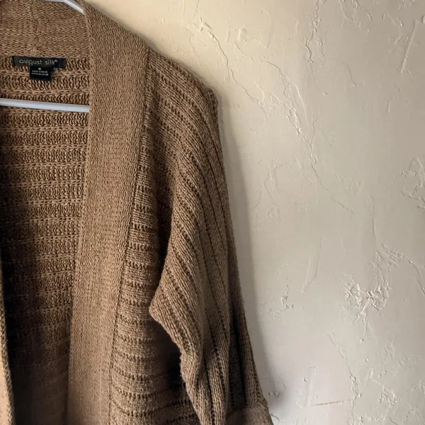 August Silk Sweater Vintage Medium Open Front Cardigan Knit‎ Gilmore Girls - Image 2