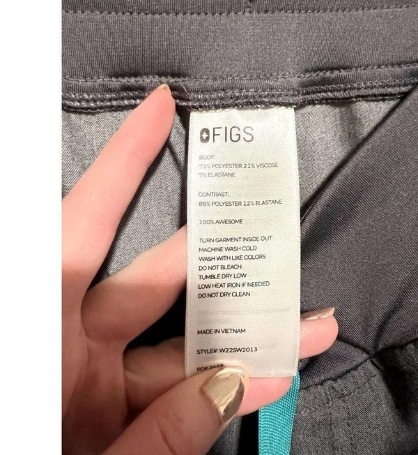Figs High Waisted Yola Skinny Straight Leg Scrub Pants Graphite XS - Image 8