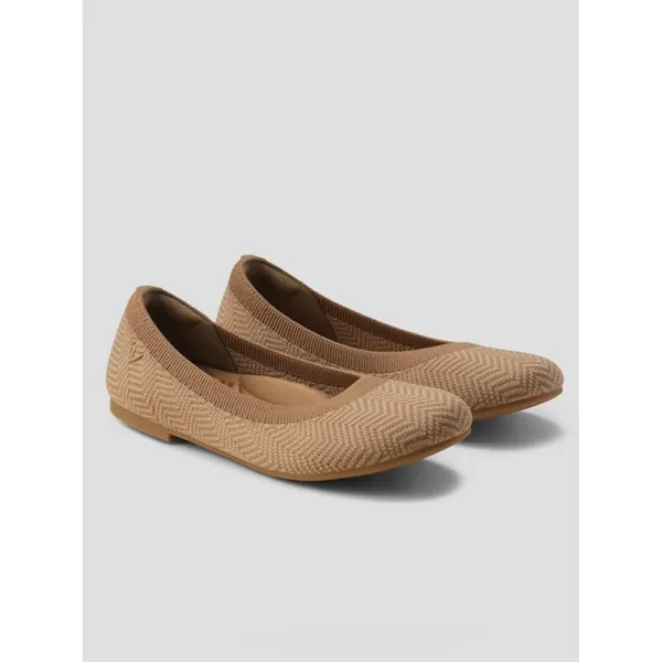 Vivaia Round Toe Ballet Flats Claire Women’s 37 Espresso Chevron - Image 9
