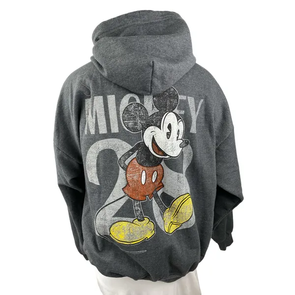 Disney Parks Women's Gray Mickey Mouse 28 Hoodie Hooded Sweatshirt Top Size 2XL - Image 2