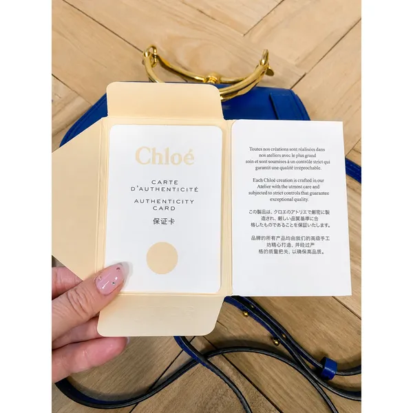 Chloé Nile Small Blue Leather Bracelet Handle Crossbody Bag - Image 4