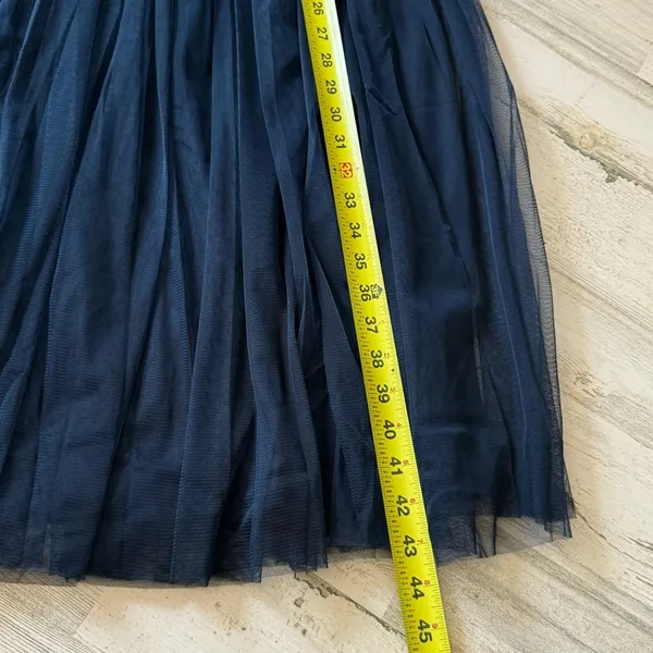 Maya Deluxe Halter Dark‎ Blue Sequin Top Tulip Skirt Midi Sleeveless Prom Dress - Image 14