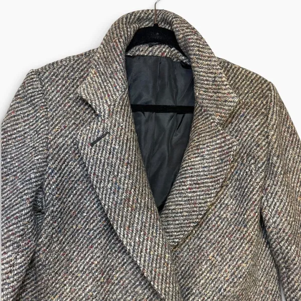 Jill Jr Vintage Tweed Overcoat Brown Multicolor ILGWU Union Made Long Coat Med - Image 6