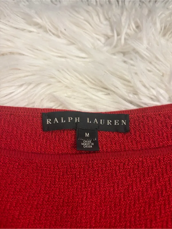 Ralph Lauren black label textured woven linen tunic sweater bateau neckline M - Image 3