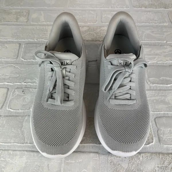 Kizik Athens Sneakers Gray Hands Free Slip On Womens 8 Mens 6.5 Lace Up Comfort - Image 8