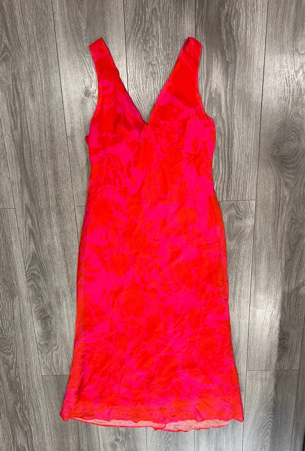 New Showpo Jodie Midi Dress V Neck Slip Dress In Pink Floral Size M MSRP $109 - Image 8