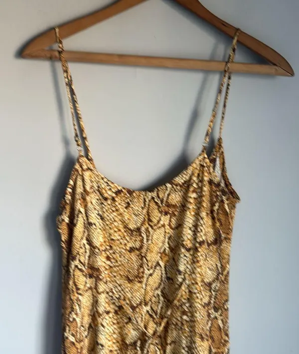 REFORMATION Vivette Snakeskin Mini Dress Medium - Image 5