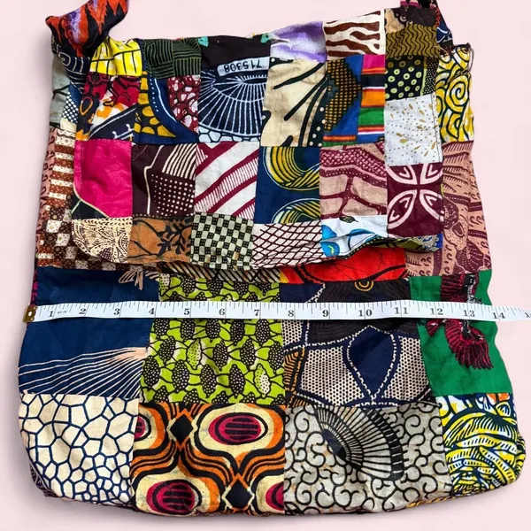Boho Hippie Patchwork Sling Flap Messenger Crossbody Book Laptop School Bag Purse Streetwear Measurement in pics - Image 4