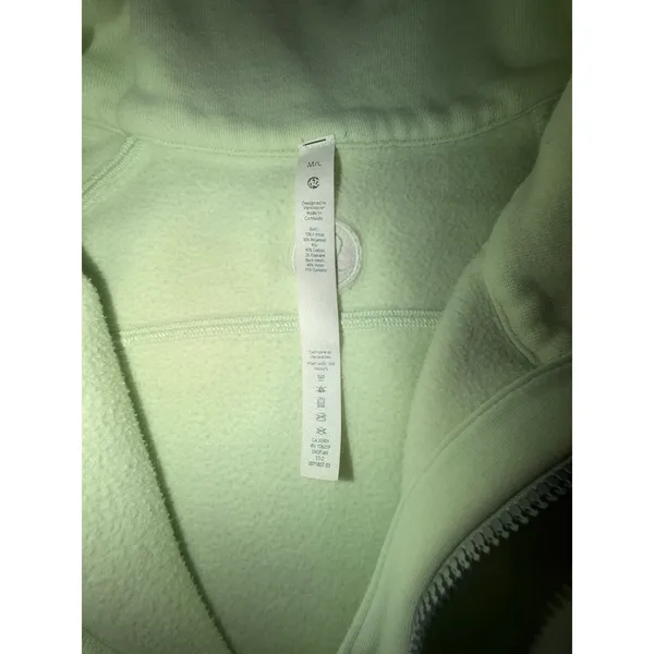 Lululemon Scuba Oversized Funnel Neck Half Zip Hoodie Lime Green Womens - Image 4