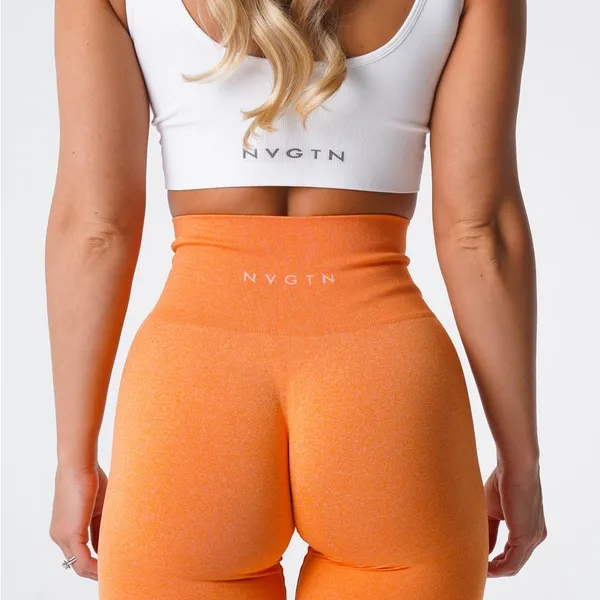 NVGT Sunset Orange Seamless Leggings: Size- Large - Image 3