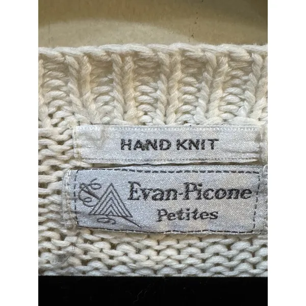 Vintage Hand Knit Sweater Vest Cable Argyle Evan-Picone Petites Size Medium - Image 4
