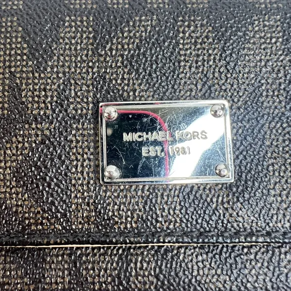 Michael Kors Checkbook Wallet Large Jet Set Travel‎ Signature Brown Monogrammed - Image 3