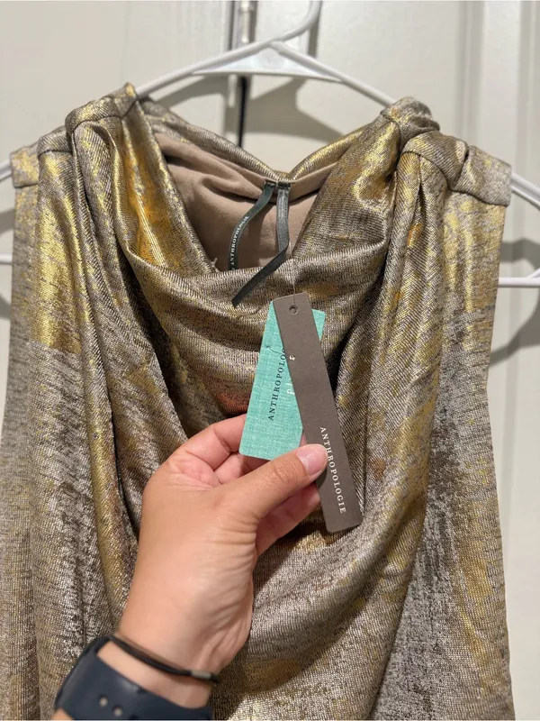 Anthropologie The Maya Ruched Cowl-Neck Dress: Shine Edition - Image 8