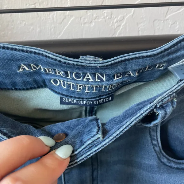 American Eagle Outfitters Dark Blue High Rise Jegging Skinny Jeans - Image 3