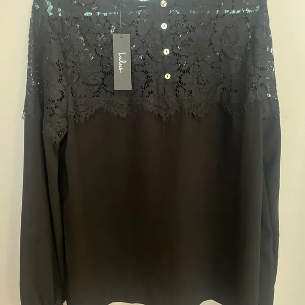 Lulu's Black Lace Detail Blouse‎ - Image 3