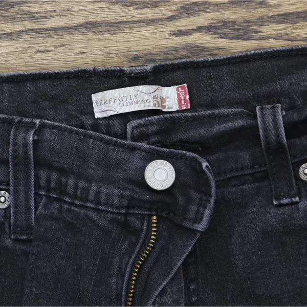 Levi's Vintage Y2K 512 Perfectly Slimming Stretch Jeans Black Wash 12 Misses - Image 5