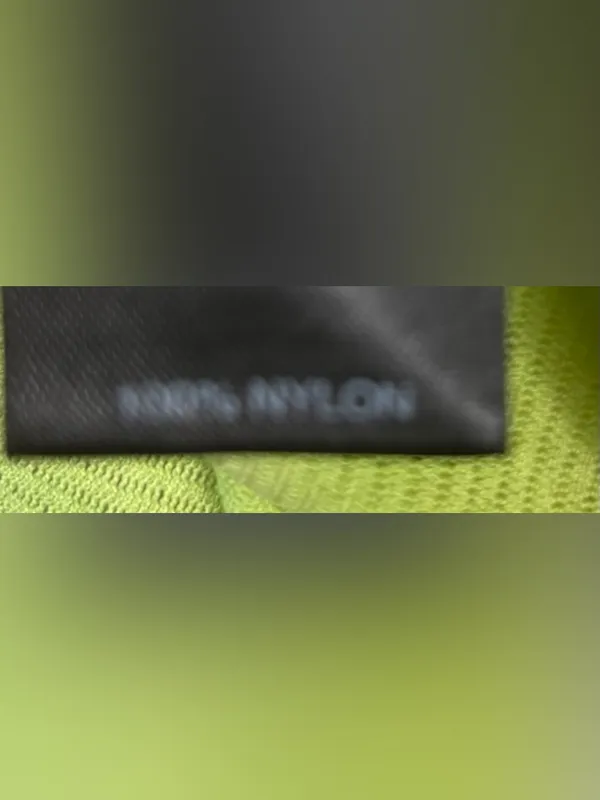 Avenue 14/16 Fine Mesh Nylon Neon Lime Short Sleeve Square Neck Blouse Top - Image 6
