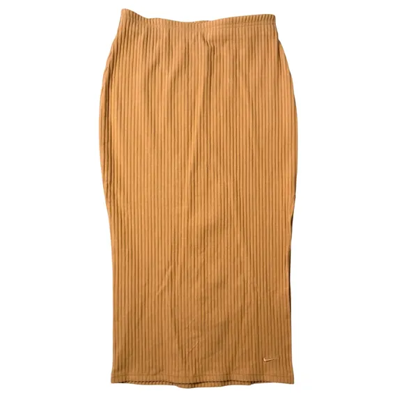 Nike Ribbed Knit Midi Slit Skirt Size S High Waist Stretch Pencil Straight‎ - Image 2